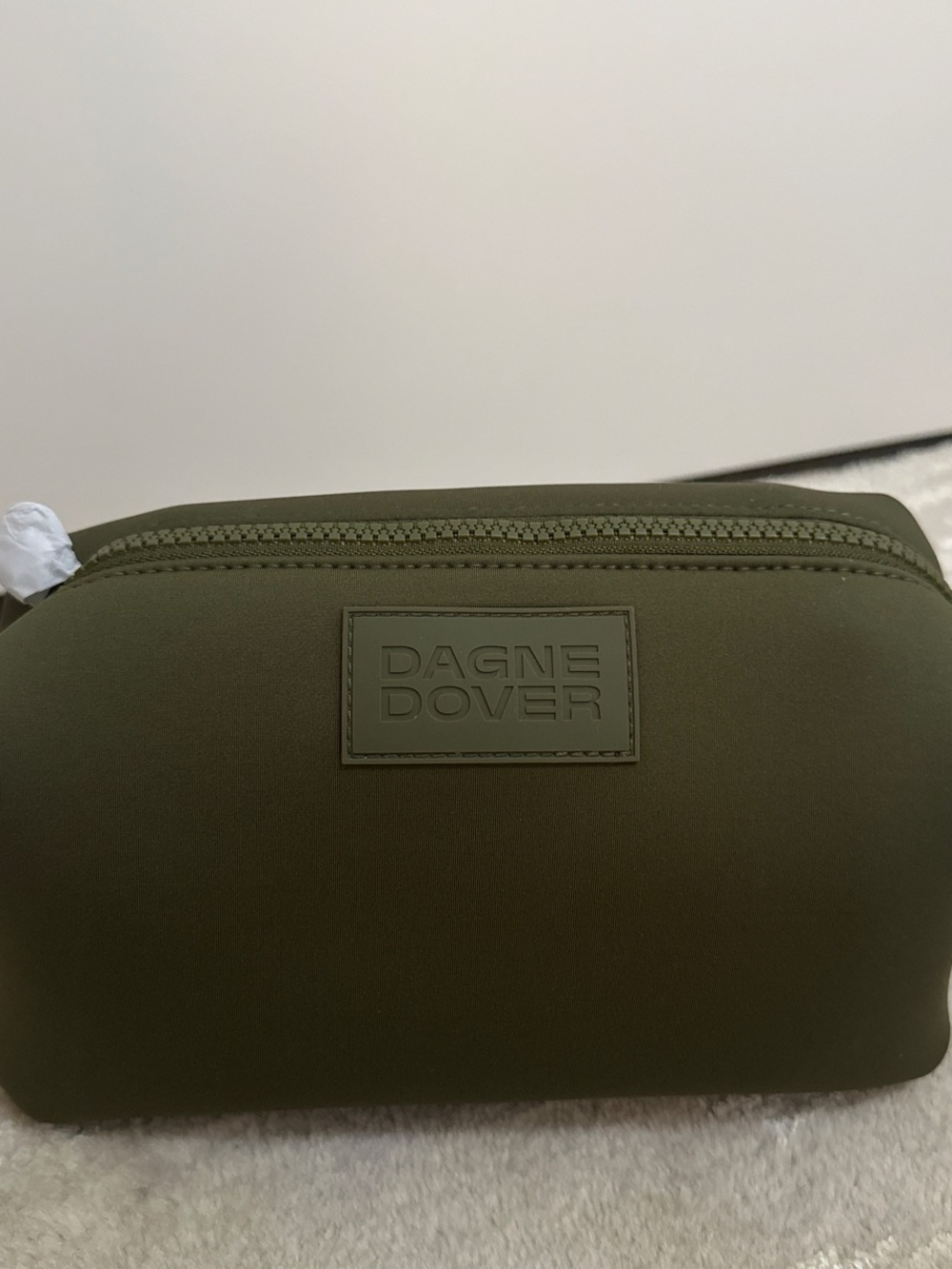 Dagne Dover Dark Moss Large Neoprene Hunter Toiletry Bag